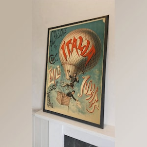 Italia-Heißluftballon - Vintage Reproduktion Wand Kunst Decro Decor Poster drucken beliebiger Größe