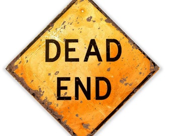 ミニチュア DEAD END 紙看板 黄色と黒 錆びて汚れた外観 - Etsy 日本