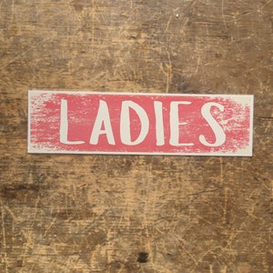 Ladies Door Sign Bathroom Toilets Changing Room Enamel Metal TIN SIGN Wall Plaque