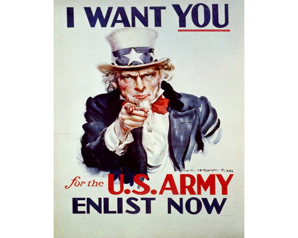 World War Propaganda I Want You For The Us Army Enlist Now Etsy UK