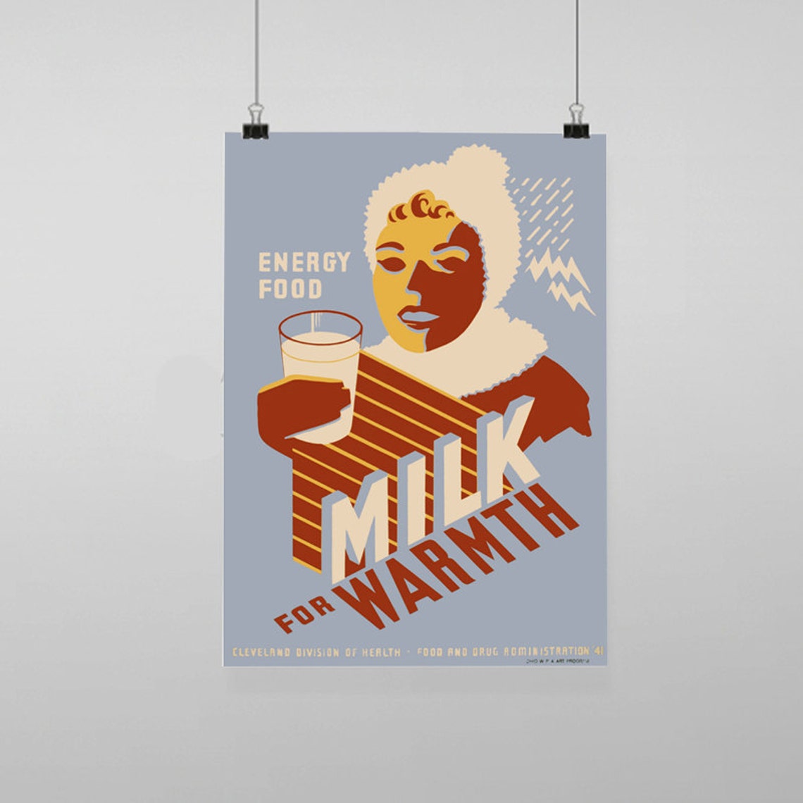 Milk for Warmth Vintage Reproduction Wall Art Decro Decor Poster Print