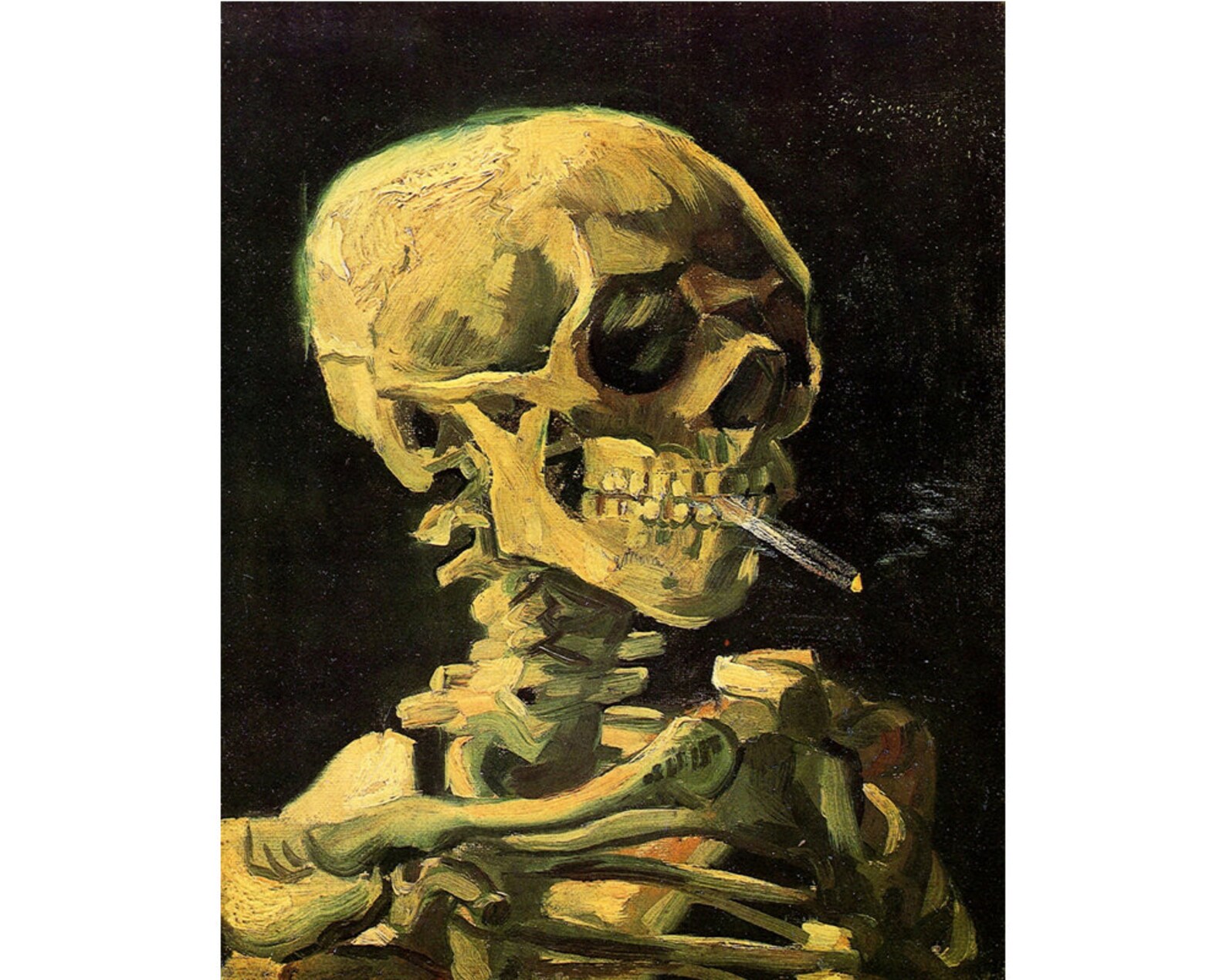 Картина ван гога череп с сигаретой