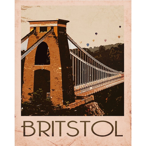 Bristol Travel Clifton Suspension Bridge Britsh Railways Vintage Travel  Advertising Enamel Metal TIN SIGN Wall Plaque