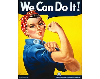 World War Propaganda We Can Do It Vintage Advertising Enamel Metal TIN SIGN Wall Plaque