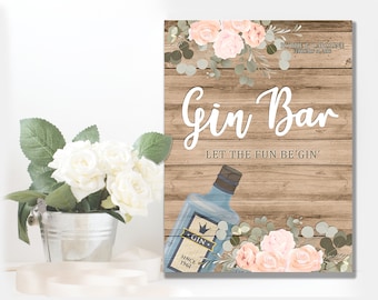 METAL SIGN Gin Bar, Wdding Bar, Table Sign, Table plaque, Wedding Plaque , Signs, Wedding Signs,