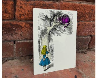 Alice In Wonderland Cheshire Cat Advertising Enamel Metal TIN SIGN Wall Plaque