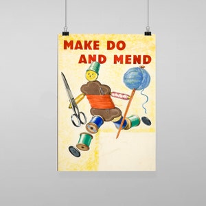 Machen Sie Do und Mend - Vintage Reproduktion Wand Kunst Decro Decor Poster drucken beliebiger Größe