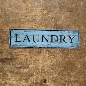 Laundry Door Sign Enamel Metal TIN SIGN Wall Plaque