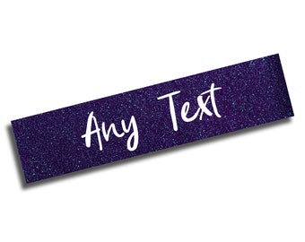 Personalised Custom Your Any Text Sign Purple Glitter Enamel Metal TIN SIGN Wall Plaque
