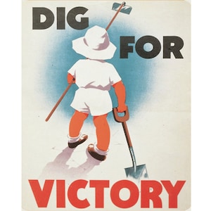 World War Propaganda Dig For Victory Vintage Advertising Enamel Metal TIN SIGN Wall Plaque