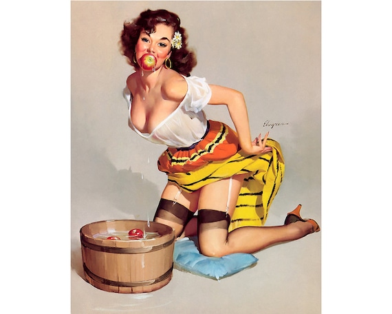 METAL VINTAGE RETRO PIN UP GIL ELVGREN TIN SIGN WALL PLAQUE FRIDGE MAGNET