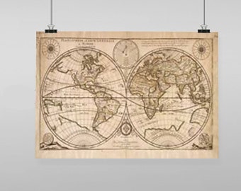 Old World Map - Vintage Reproduction Wall Art Decro Decor Poster Print Any size