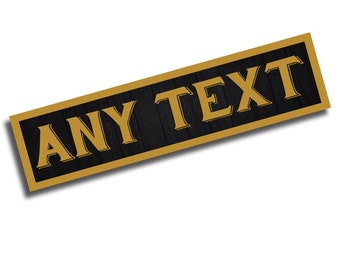 Personalised Custom Your Any Text Sign Black Gold Wood Effect Enamel Metal TIN SIGN Wall Plaque