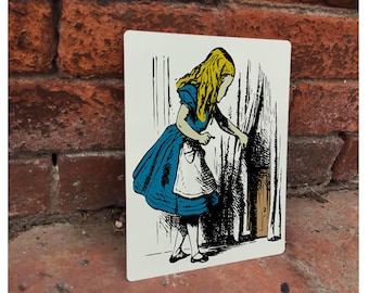 Alice In Wonderland Door Advertising Enamel Metal TIN SIGN Wall Plaque
