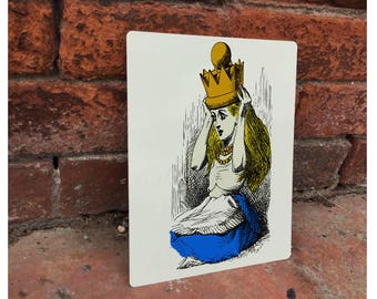 Alice In Wonderland Crown Advertising Enamel Metal TIN SIGN Wall Plaque