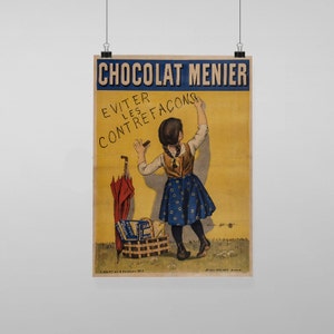Chocolat Menier Vintage Advert - Vintage Reproduction Wall Art Decro Decor Poster Print Any size