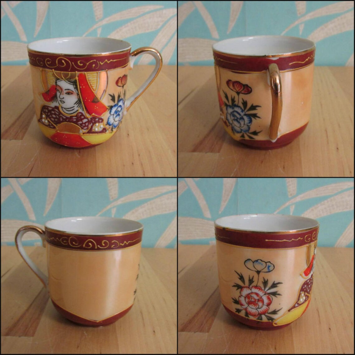 Delicate vintage handpainted Japanese Samurai tea set with Etsy 日本