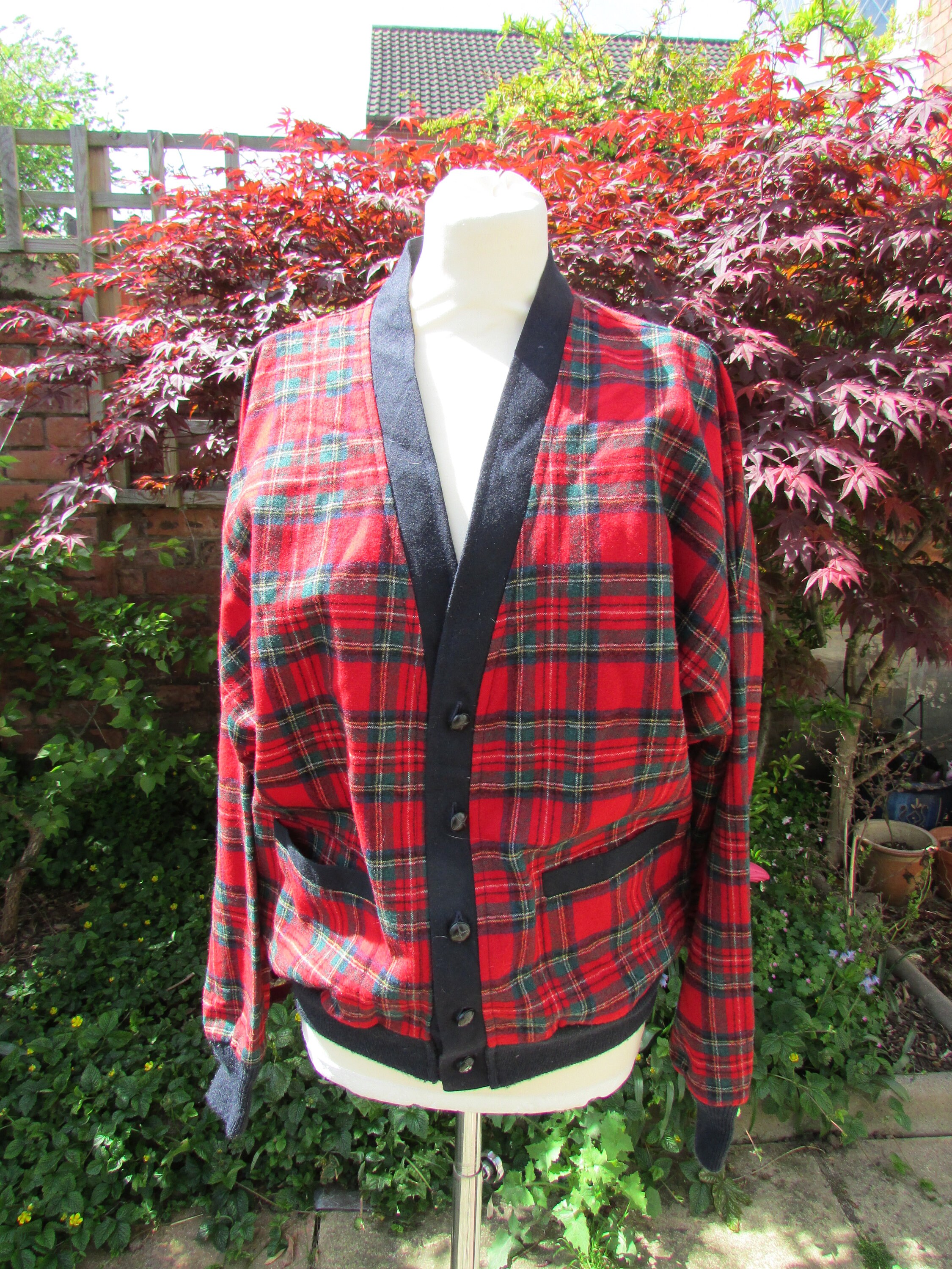 Plaid Cardigan - Etsy UK