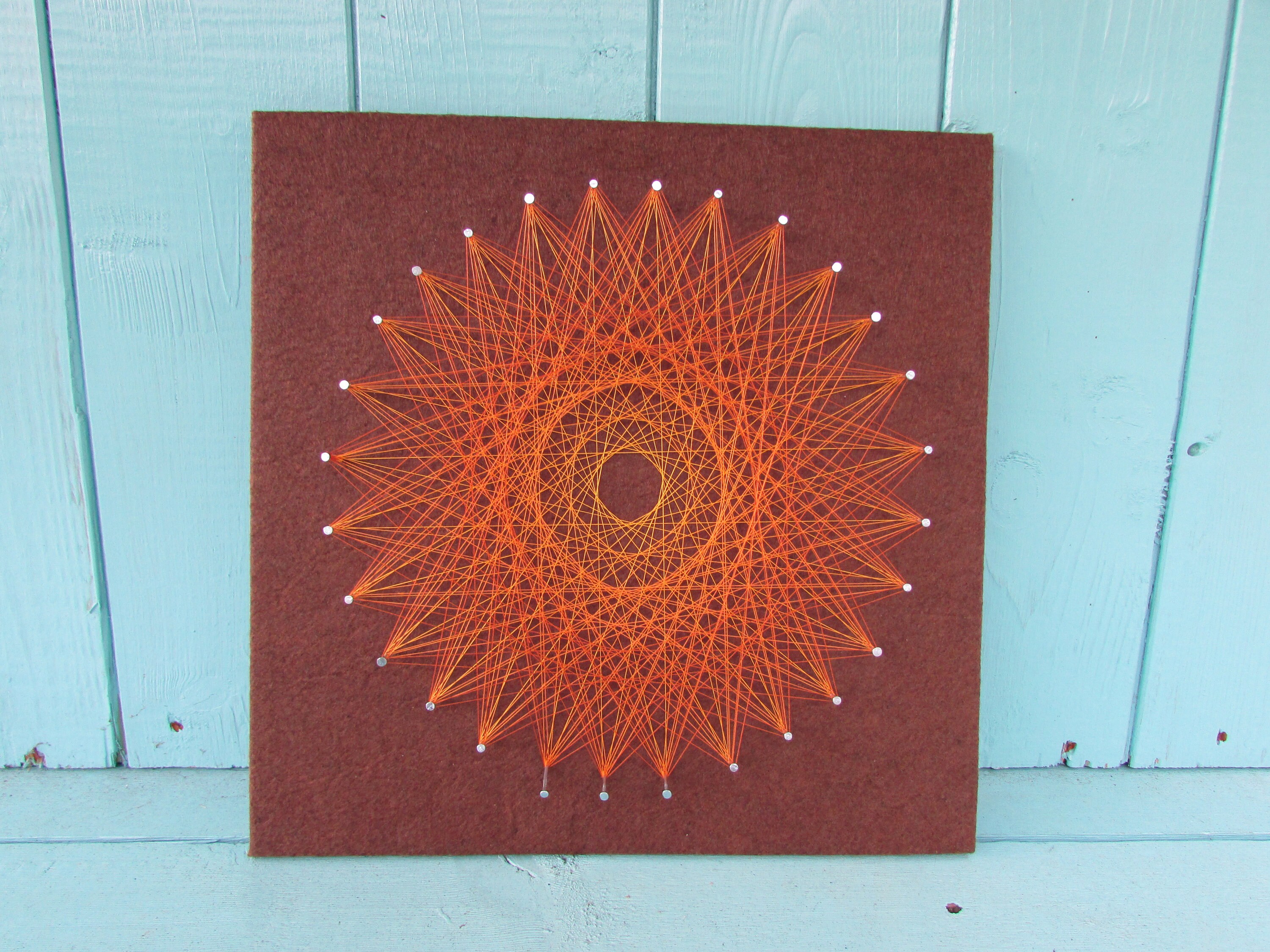 Homemade Circle string art made from original Etsy