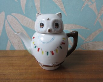 1960s ceramic owl teapot