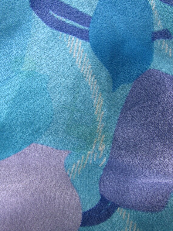Vintage sheer blue & purple floral print mini dre… - image 5