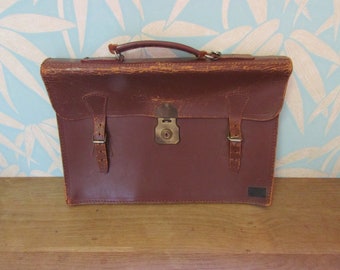 1950s leather satchel/briefcase