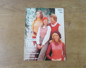 1972 Patons FIONA 3002 knitting & crochet pattern booklet for tops and accessories