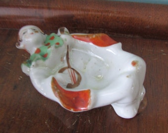 Rare vintage Japan lustreware Pierrot pin/ashtray