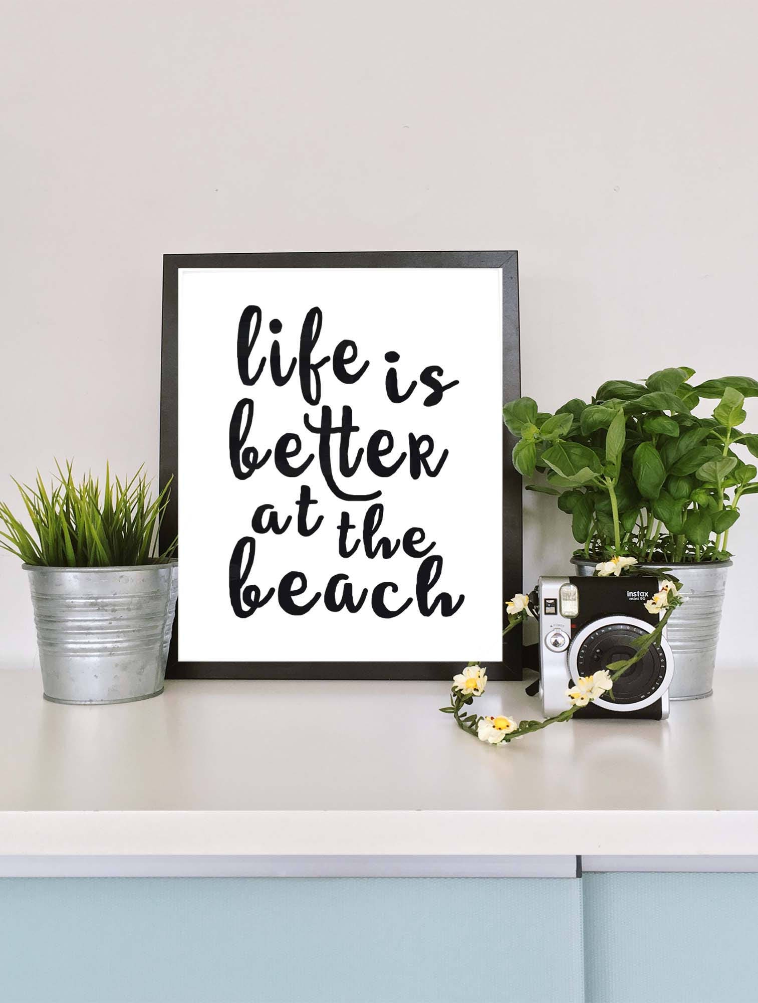 Printable Wall Art, life is Better at the Beach, Printable Etsy