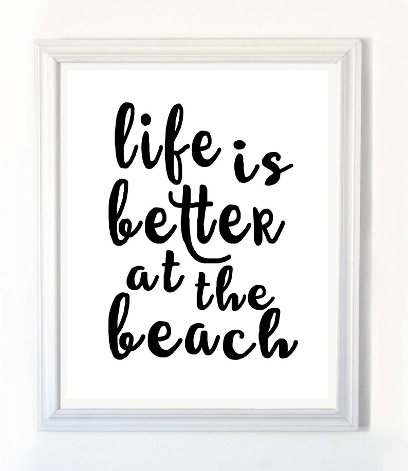 Printable Wall Art, life is Better at the Beach, Printable Etsy