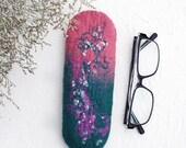 Eye Glasses Case Bag Felt Wool Pouch Protector With Snap Closure Eyewear Accessories - deep green
