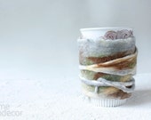 Felted coffee cosy  Coffee cup sleeve  Wool Coffee Cup Warmer Felted Mug Cozy  Tea cozy  Wool felt gray brown cup sleeve  Eco-friendly