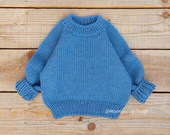 Classic style baby jumper, Merino wool pullover, Boho sweater, Raglan jumper, Unisex kids sweater, Baby shower gift