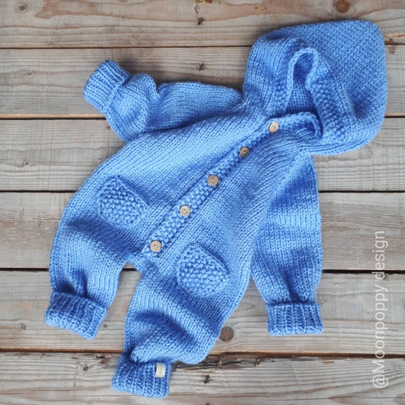 knitted baby pram suit