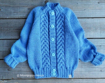 Baby merino wool cardigan • Iris • Kids spring jacket, My first cardigan, Baby shower gift, Knit baby coming home clothes, Spring sweater