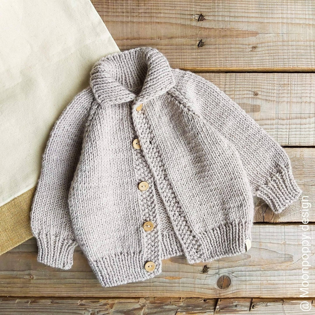 Baby Sweater in Beige, Baby Boy Outfit, Baby Girl Cardigan, Knit Baby