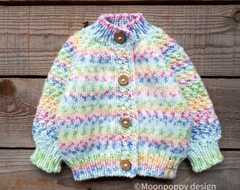 Baby spring cardigan, My first cardigan, Knit new baby coming home clothes, Spring sweater, Baby shower gift