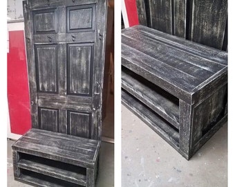 Items Similar To Sale Hall Tree Antique Wooden Door Hall Tree