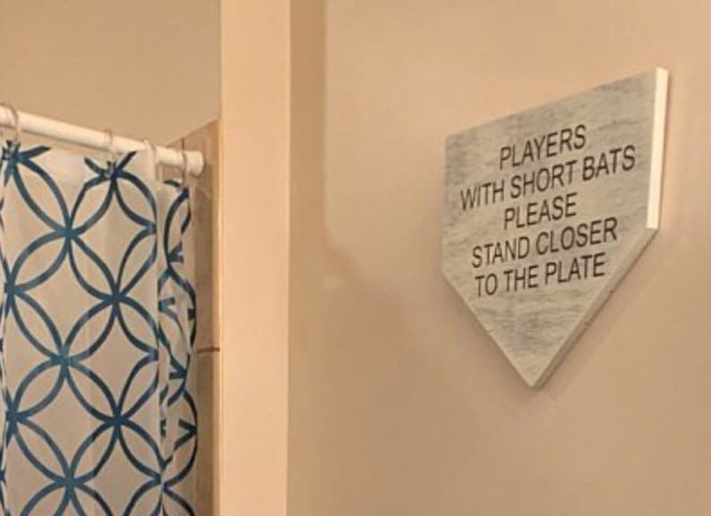 On Sale Baseball Bathroom Decor Funny Bathroom Signs Boys Etsy