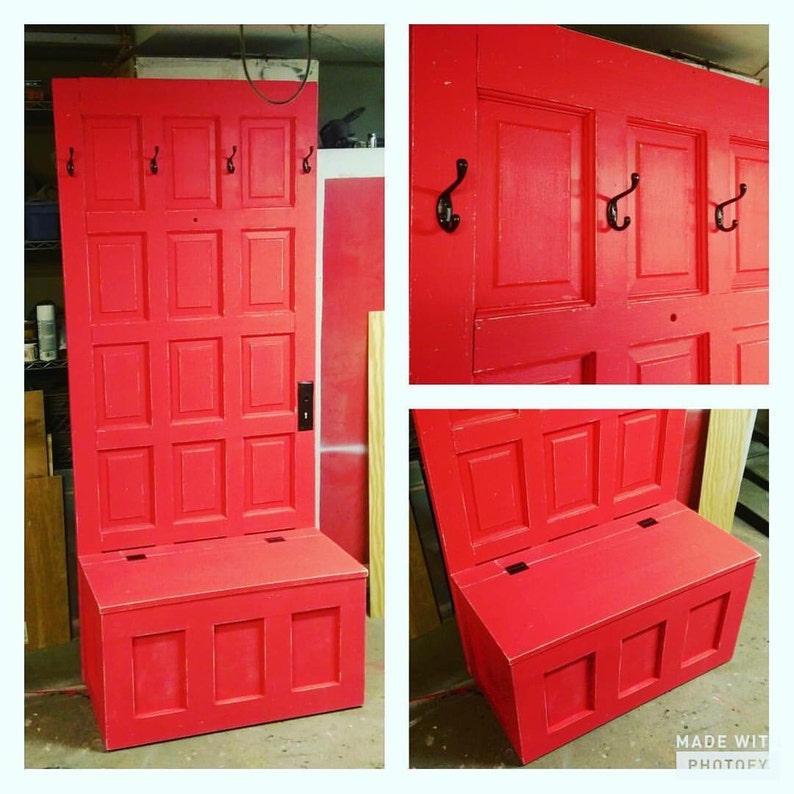 On Sale Hall Tree Wooden Door Hall Tree Repurposed Door Etsy