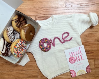 Sweet One First Birthday Embroidered Sweater