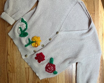 Personalized Hand Embroidered Women’s Cardigan