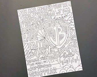 Jonas Brothers Self-Titled Album Coloring Page - 8.5x11"