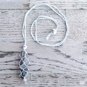 Smoky Quartz Macrame Necklace – for protection, anchoring and grounding
