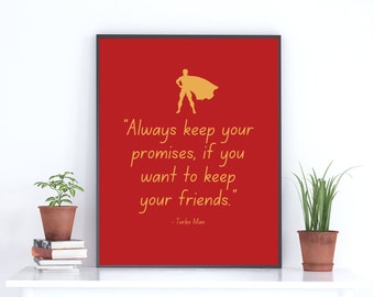 Turbo Man Quote Print: Jingle All the Way Inspired (Digital Download)