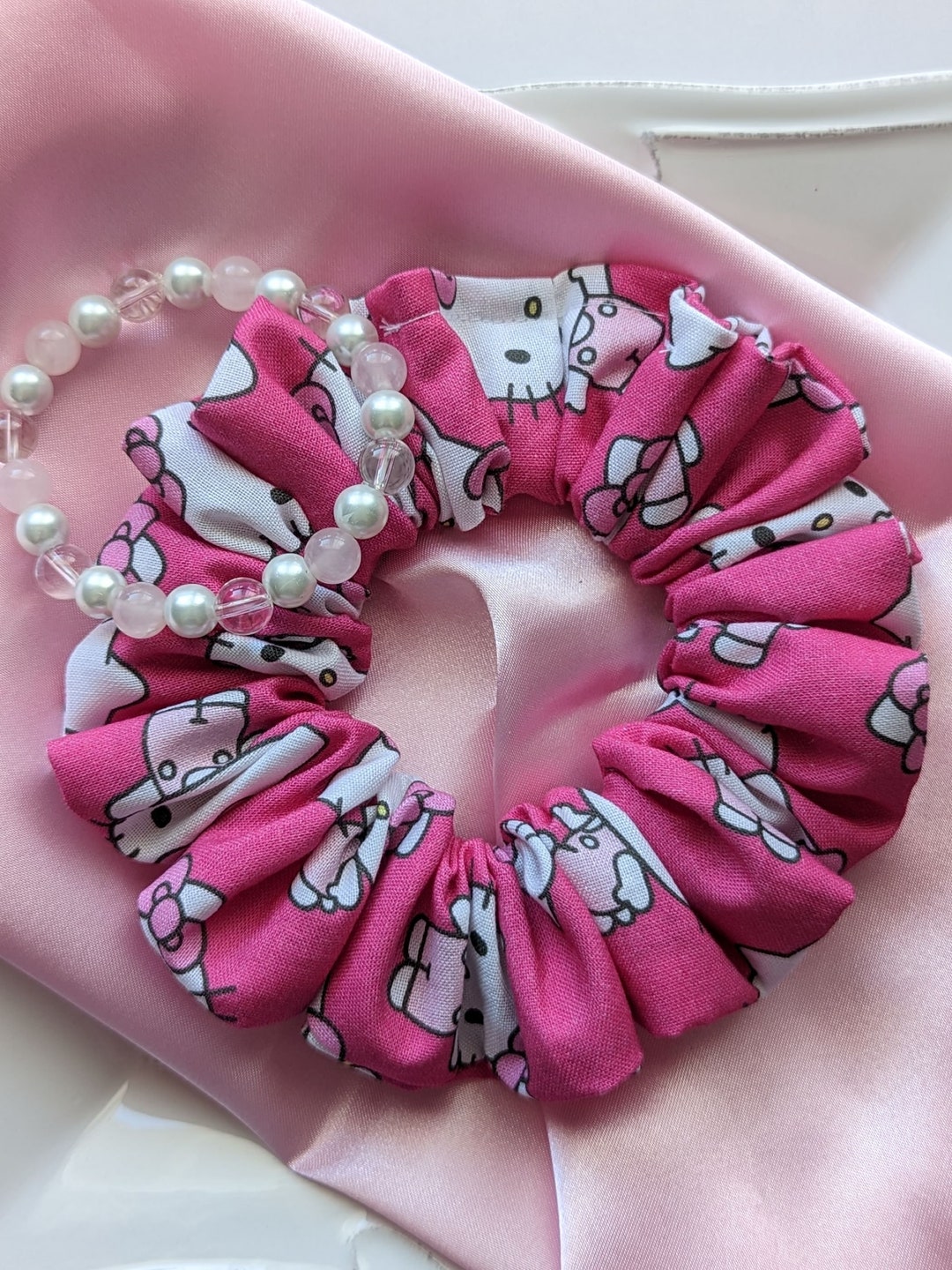HELLO Kitty Scrunchie Hello Kitty Cotton Scrunchie Pink - Etsy