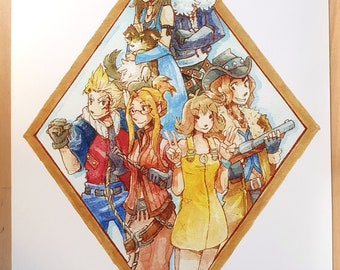 A4 / A5 Final Fantasy VIII Art Print - FF8 Squall Leonhart, Rinoa Heartilly, Zell, Selphie, Irvine, Quistis,  FFVIII Watercolor Art