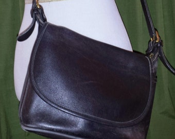80s Black Vintage Coach Crossbody Messenger Style Purse- 4150 Fletcher Bag SOHO