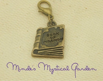 Charm Bracelet Antique Brass color Book of Mormon Charm