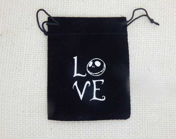 Nightmare before Christmas Velvet draw string pouch bag 4 1/2” x 4”